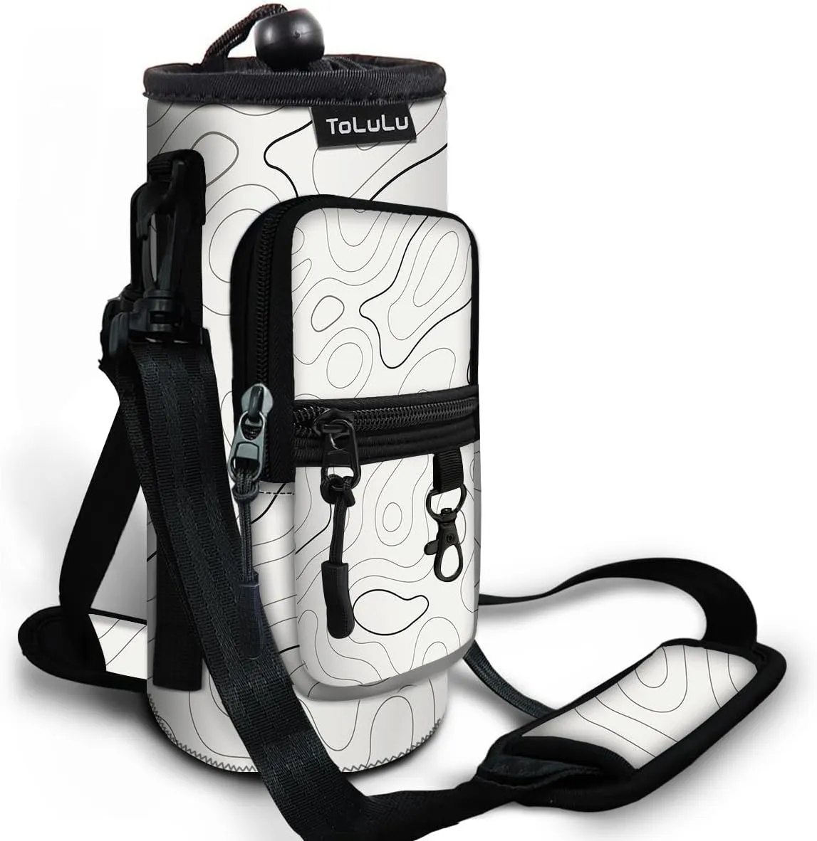 ToLuLu 25/32/40oz Water Bottle Carrier Bag Pocket,Insulated Neoprene Adjustable Shoulder Strap Water Bottle Pouch Case, Crossbody Water Bottle Holder Sling Sleeve for Men Women Adults