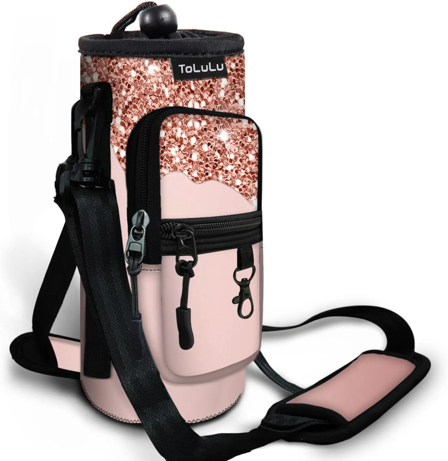 ToLuLu 25/32/40oz Water Bottle Carrier Bag Pocket,Insulated Neoprene Adjustable Shoulder Strap Water Bottle Pouch Case, Crossbody Water Bottle Holder Sling Sleeve for Men Women Adults
