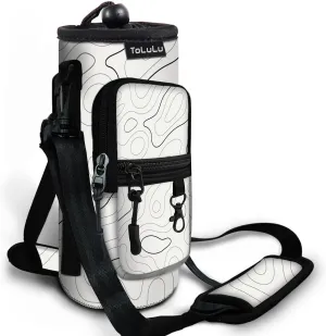 ToLuLu 25/32/40oz Water Bottle Carrier Bag Pocket,Insulated Neoprene Adjustable Shoulder Strap Water Bottle Pouch Case, Crossbody Water Bottle Holder Sling Sleeve for Men Women Adults