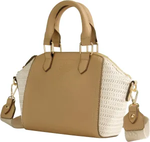 Tommy Bahama Saddle Bag, Women's Mini Crossbody Purse with Embossed Logo and Adjustable Shoulder Strap, Tan