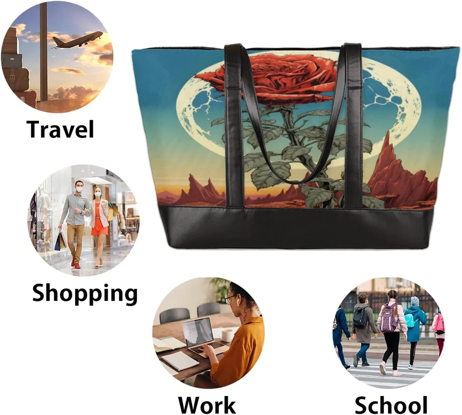 Tote Bag for Women with Zipper, Laptop Tote Bags Laptop Sleeve Case Shoulder Bag Messenger Bags