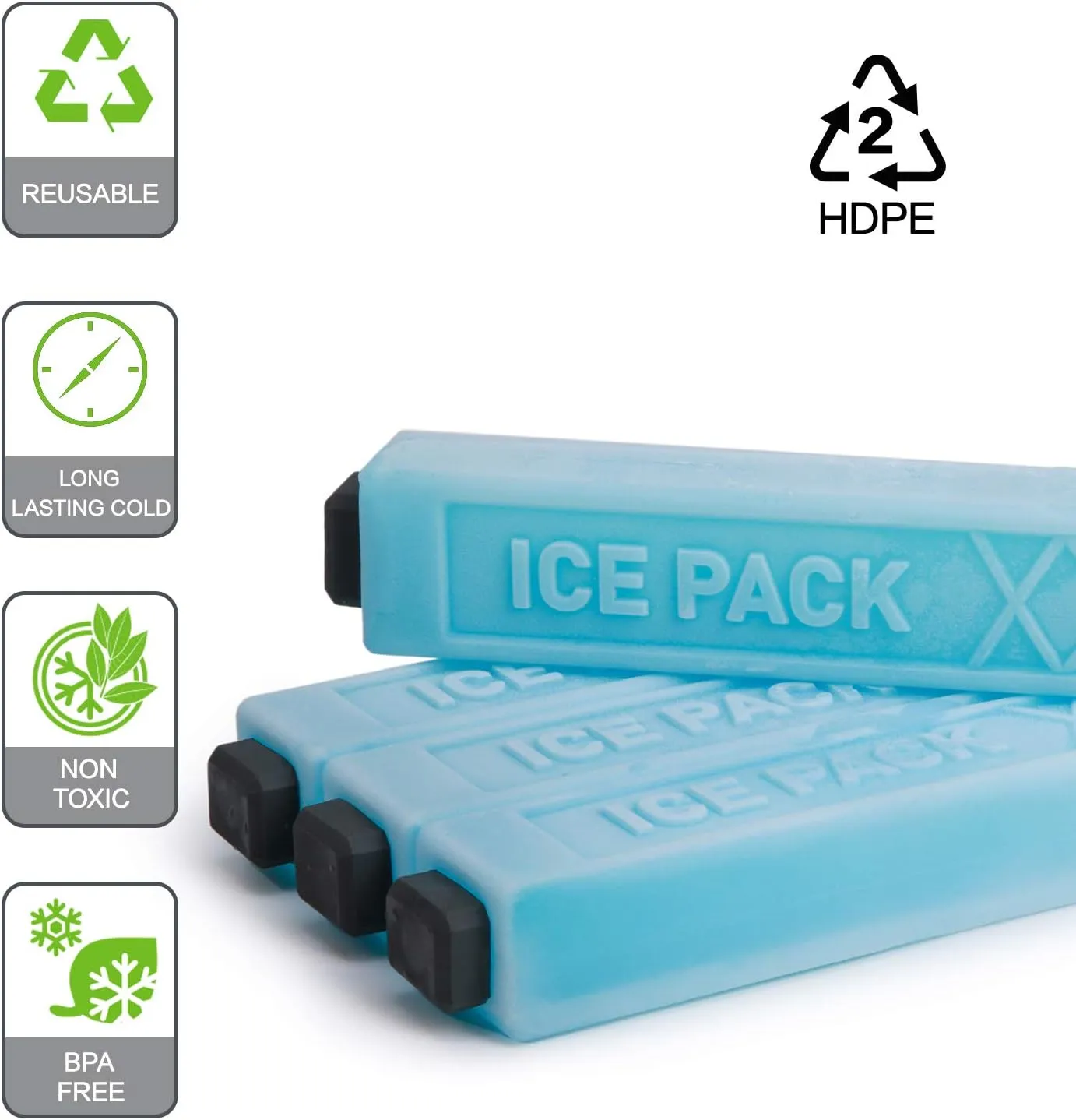 TOURIT Ice Packs for Coolers Reusable Long Lasting Freezer Packs for Lunch Bags/Boxes, Cooler Backpack