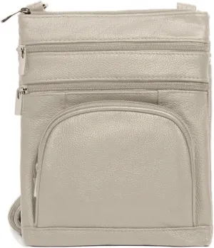 TOVOSO Crossbody Bag for Women, Genuine Leather Multi-Pocket Purse with Adjustable Strap, RFID Protection, Built-In Wallet