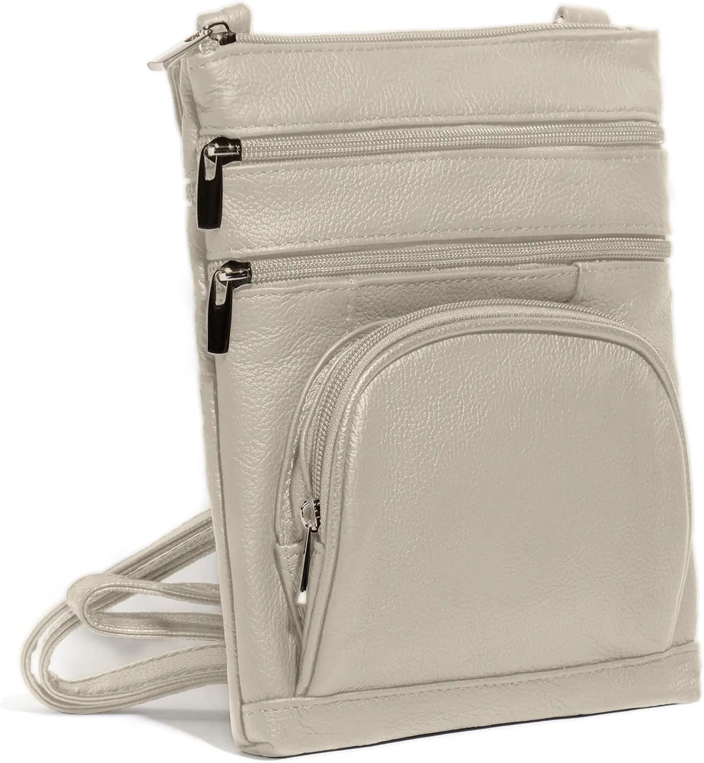 TOVOSO Crossbody Bag for Women, Genuine Leather Multi-Pocket Purse with Adjustable Strap, RFID Protection, Built-In Wallet