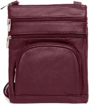 TOVOSO Crossbody Bag for Women, Genuine Leather Multi-Pocket Purse with Adjustable Strap, RFID Protection, Built-In Wallet