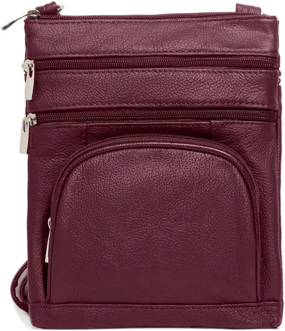 TOVOSO Crossbody Bag for Women, Genuine Leather Multi-Pocket Purse with Adjustable Strap, RFID Protection, Built-In Wallet