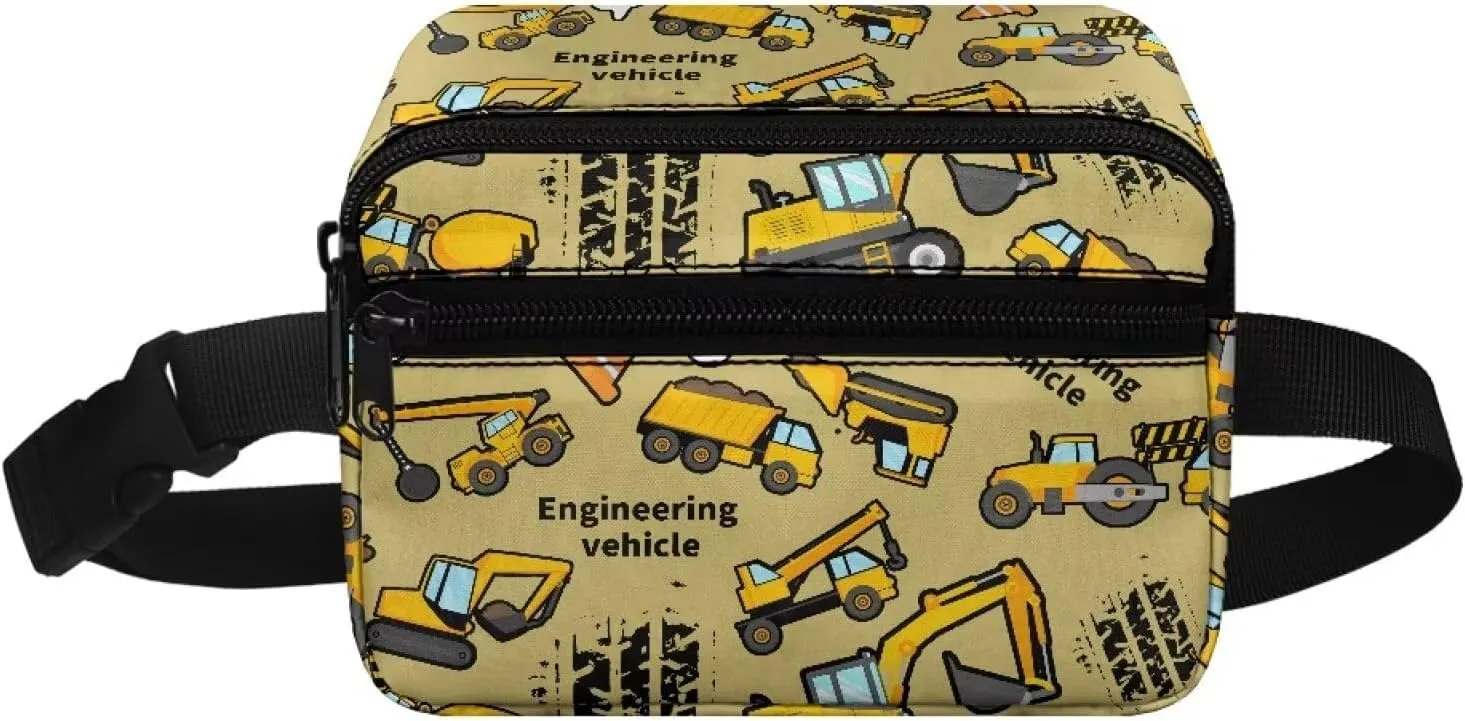 Tractor Fanny Pack for Trendy Boys Waist Bag Middle Belt Bag Primary Girls Lightweight with Zippered 2 Pockets Adjustable Belt One Child Shoulder Sport Running Camping Trip School