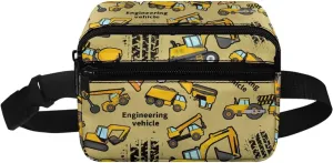 Tractor Fanny Pack for Trendy Boys Waist Bag Middle Belt Bag Primary Girls Lightweight with Zippered 2 Pockets Adjustable Belt One Child Shoulder Sport Running Camping Trip School