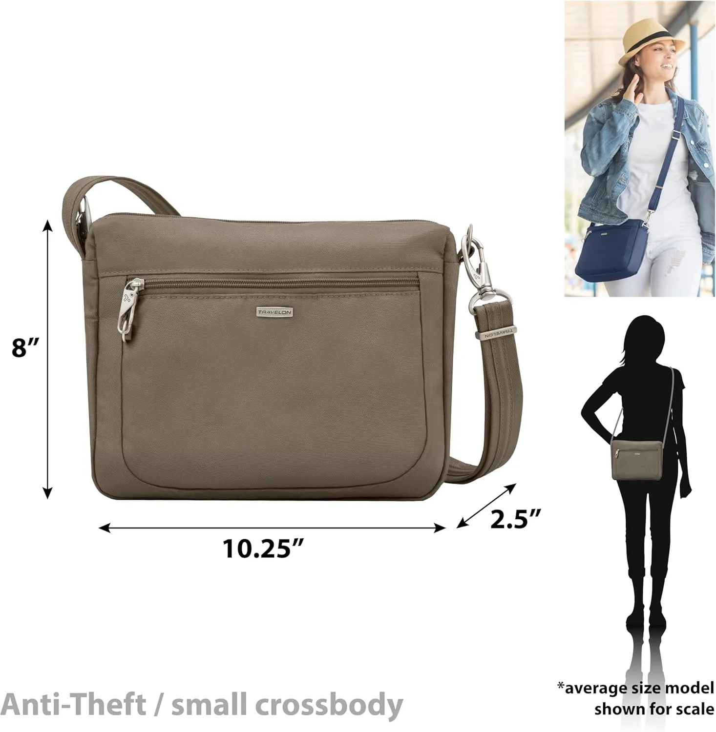Travelon Anti-Theft Classic Small East/West Crossbody