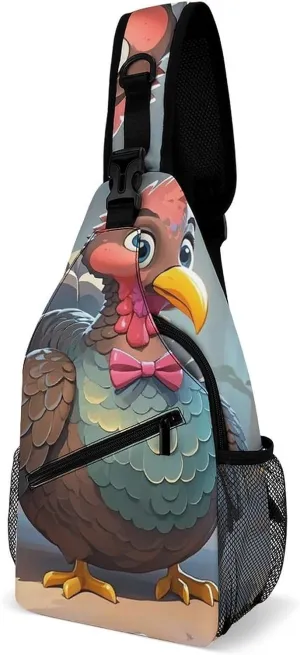 Turkey Decoration Sling Bag for Men Women Waterproof Chest Bag Print Cross Chest Bag Diagonally Gym Sport Travel Hiking Daypack