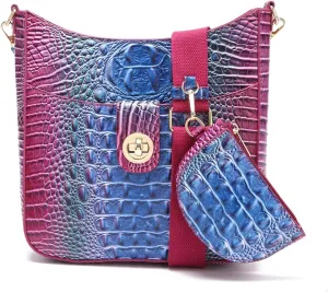 UBALDI Women Purse Satchel Bag Long Crossbody Classy Tote Bag Shoulder Purse Vegan Leather Ladies Handbags Embossed Pattern