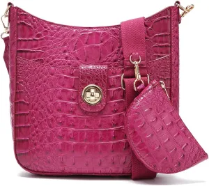 UBALDI Women Purse Satchel Bag Long Crossbody Classy Tote Bag Shoulder Purse Vegan Leather Ladies Handbags Embossed Pattern