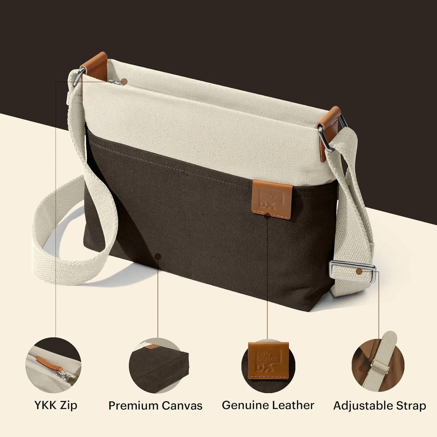 Unisex All Sunday Crossbody Messenger Bag | Trendy Cotton Handbag Purse | Shoulder Bag Organiser