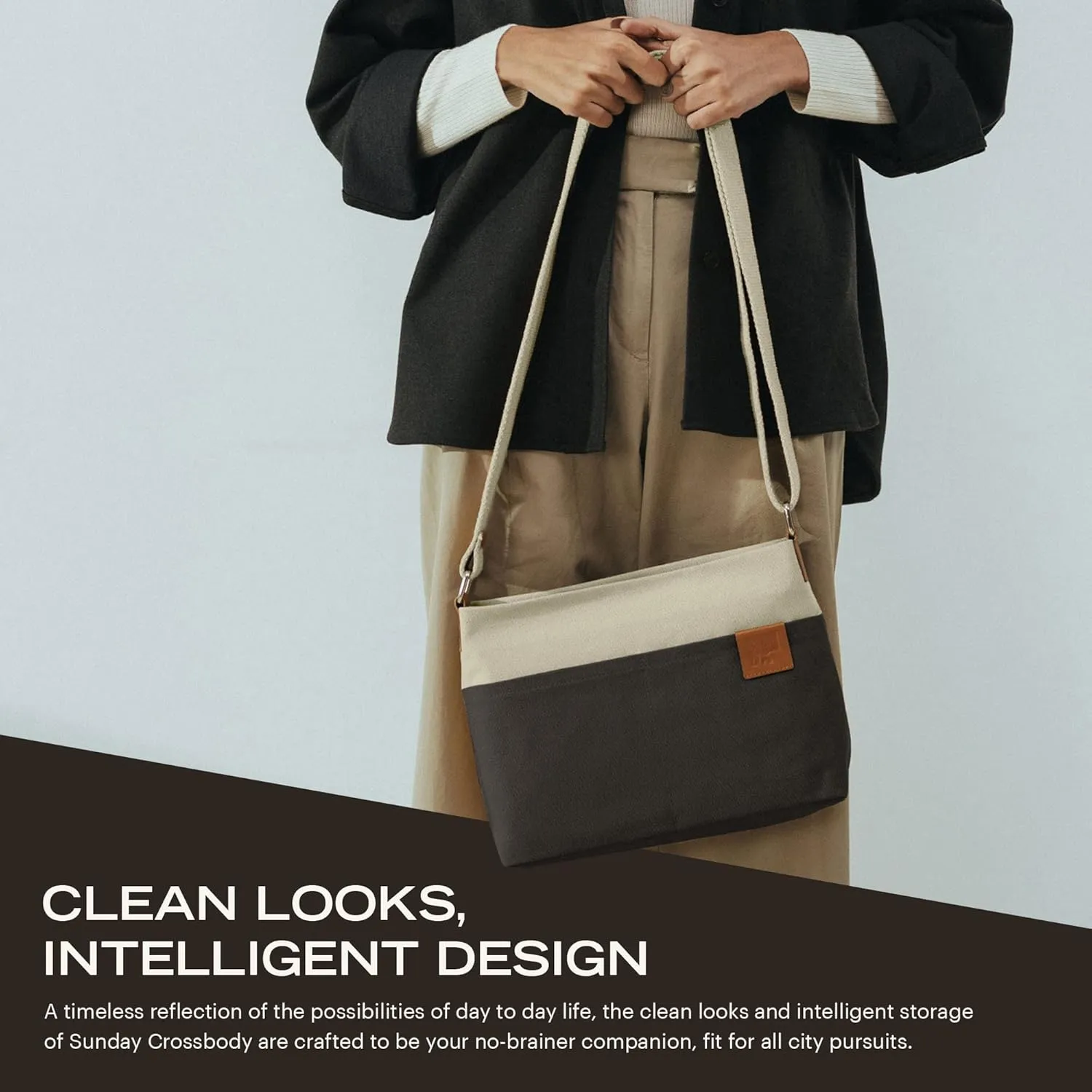 Unisex All Sunday Crossbody Messenger Bag | Trendy Cotton Handbag Purse | Shoulder Bag Organiser