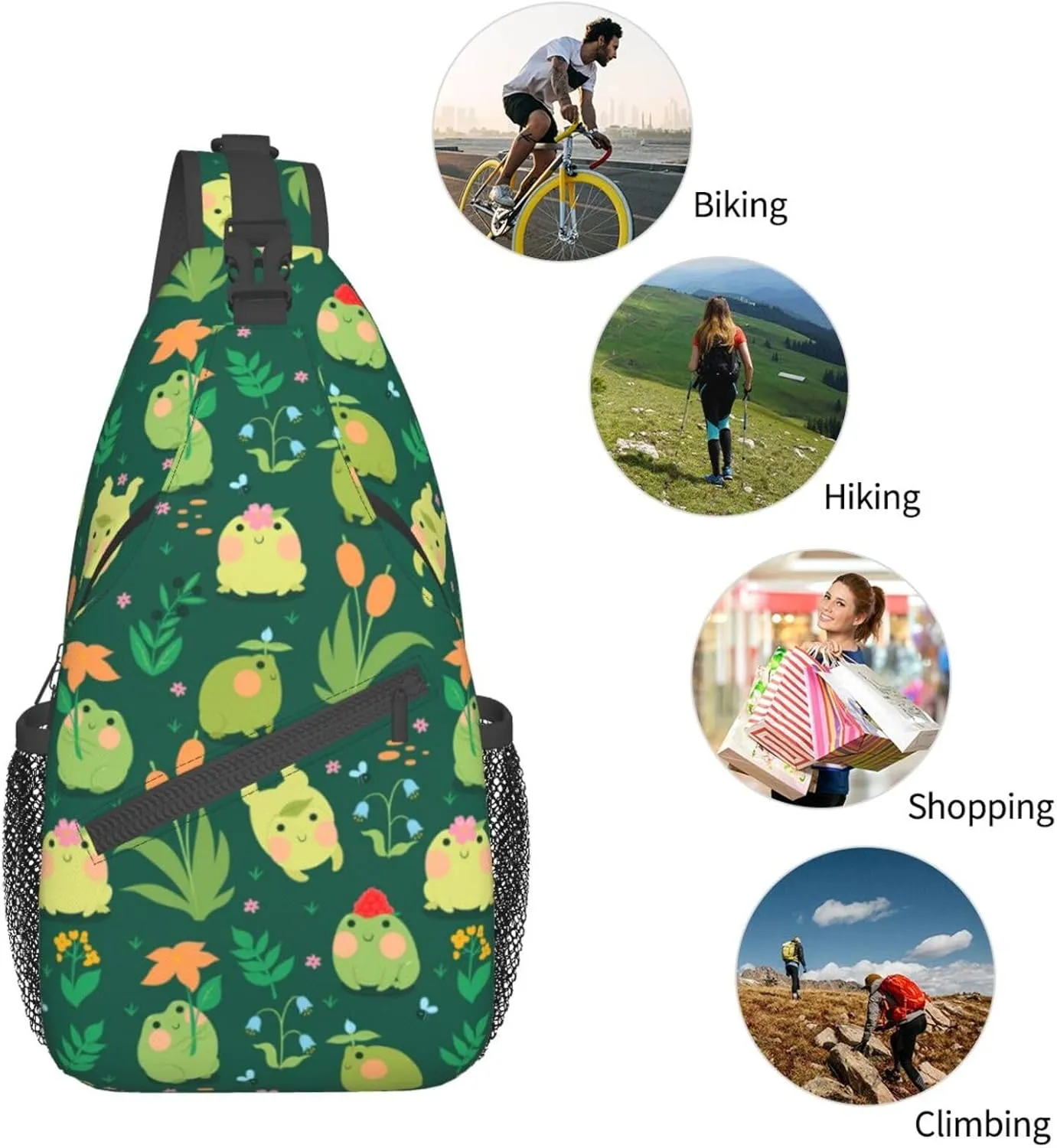 Unisex Sling Bag Crossbody Backpack for Men Women Casual Chest Sling Bag Shoulder Backpack Travel Hiking Daypack