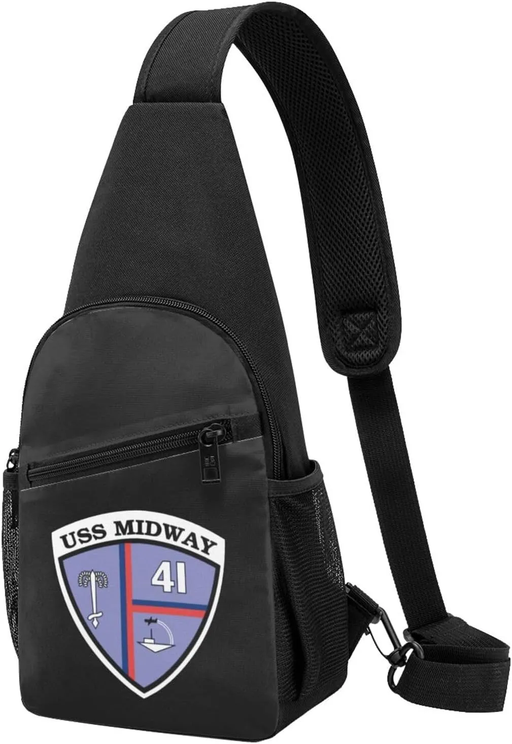 USS Midway CV-41 Sling Bag Crossbody Backpack Shoulder Casual Daypack Bags for Men