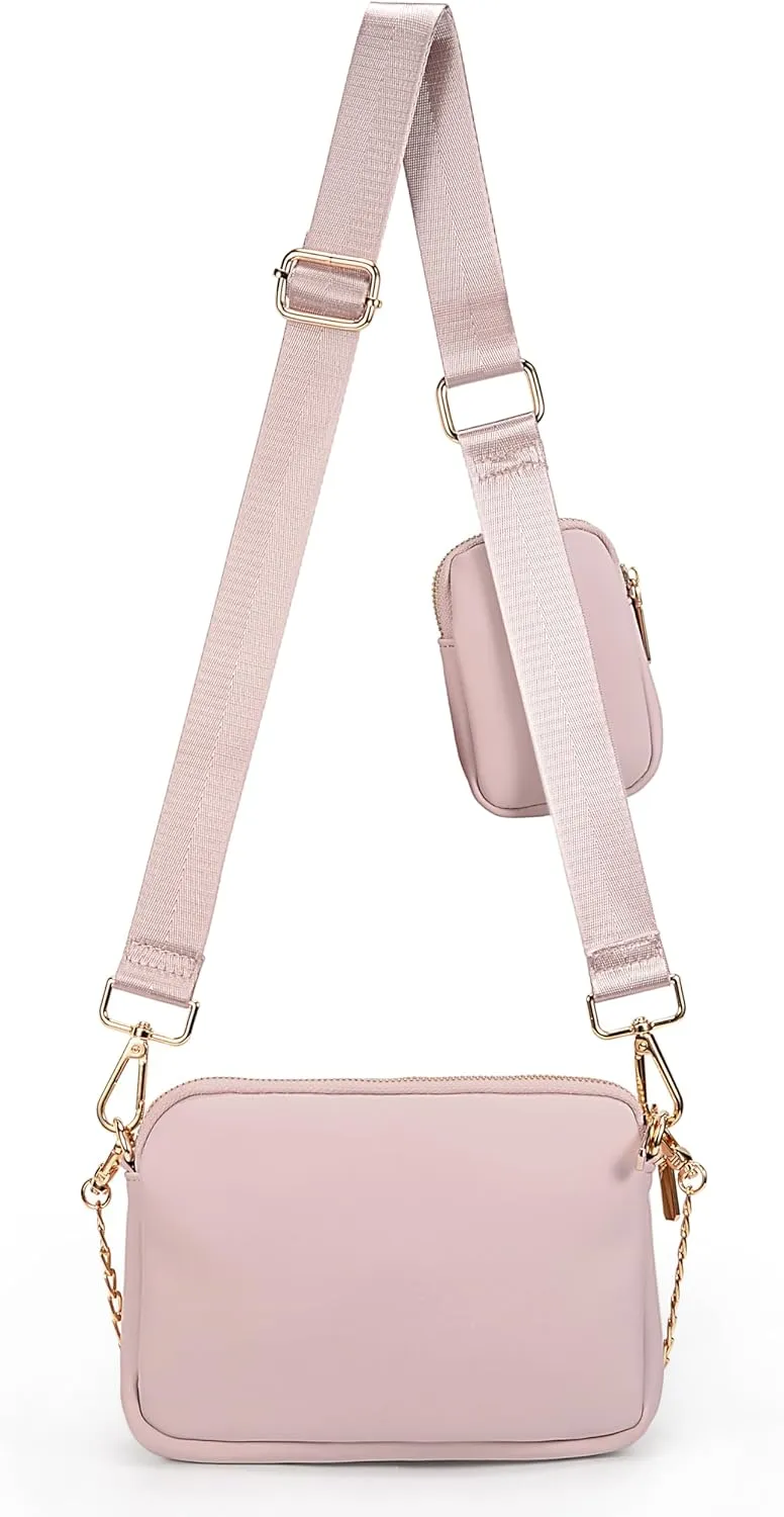 UTO Small Crossbody Bags for Women 3 in 1 Trendy Belt Purse Fashion Designer Mini Cute Sling Fanny Chest Pack