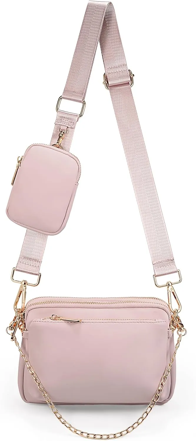 UTO Small Crossbody Bags for Women 3 in 1 Trendy Belt Purse Fashion Designer Mini Cute Sling Fanny Chest Pack