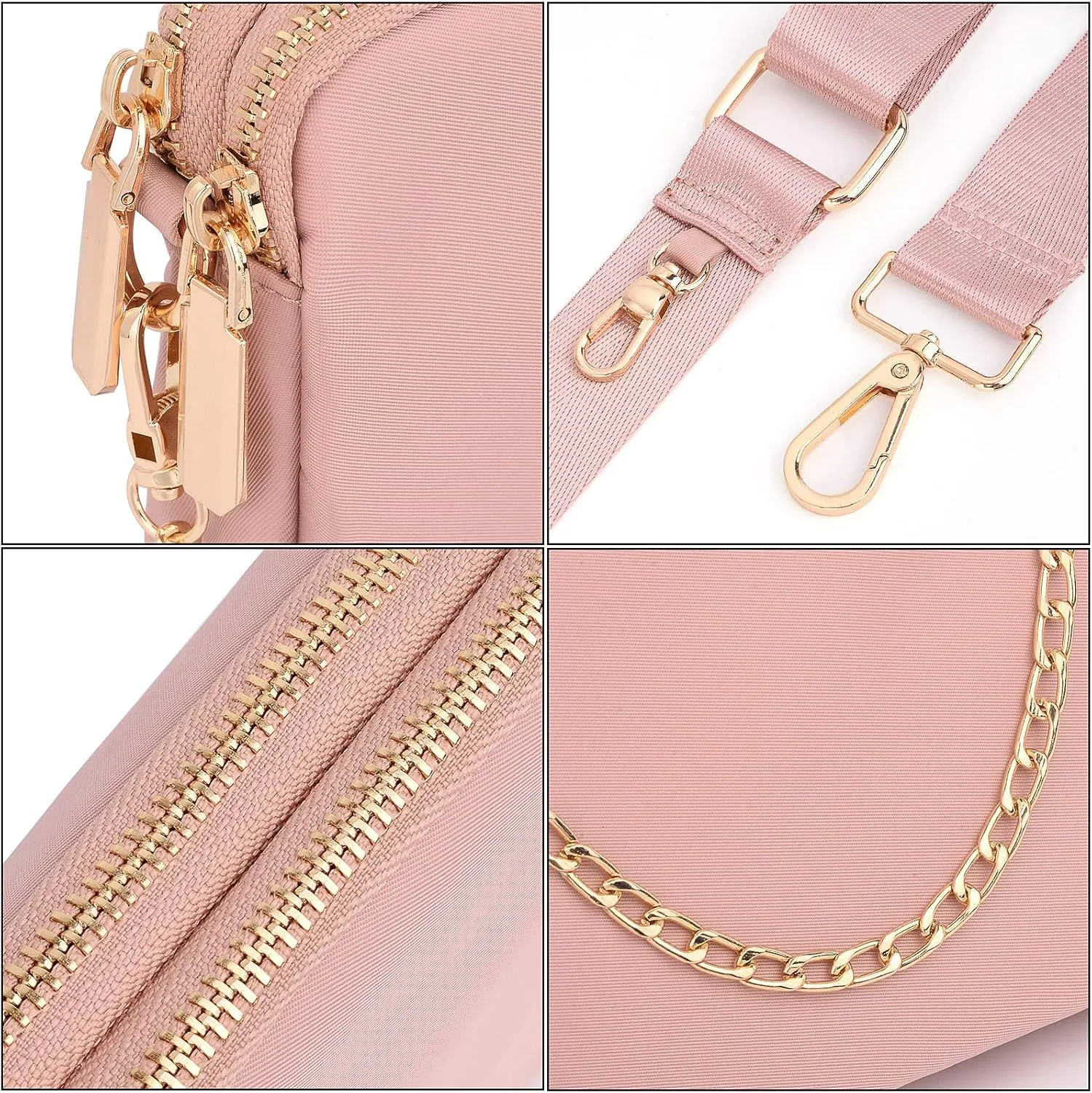 UTO Small Crossbody Bags for Women 3 in 1 Trendy Belt Purse Fashion Designer Mini Cute Sling Fanny Chest Pack