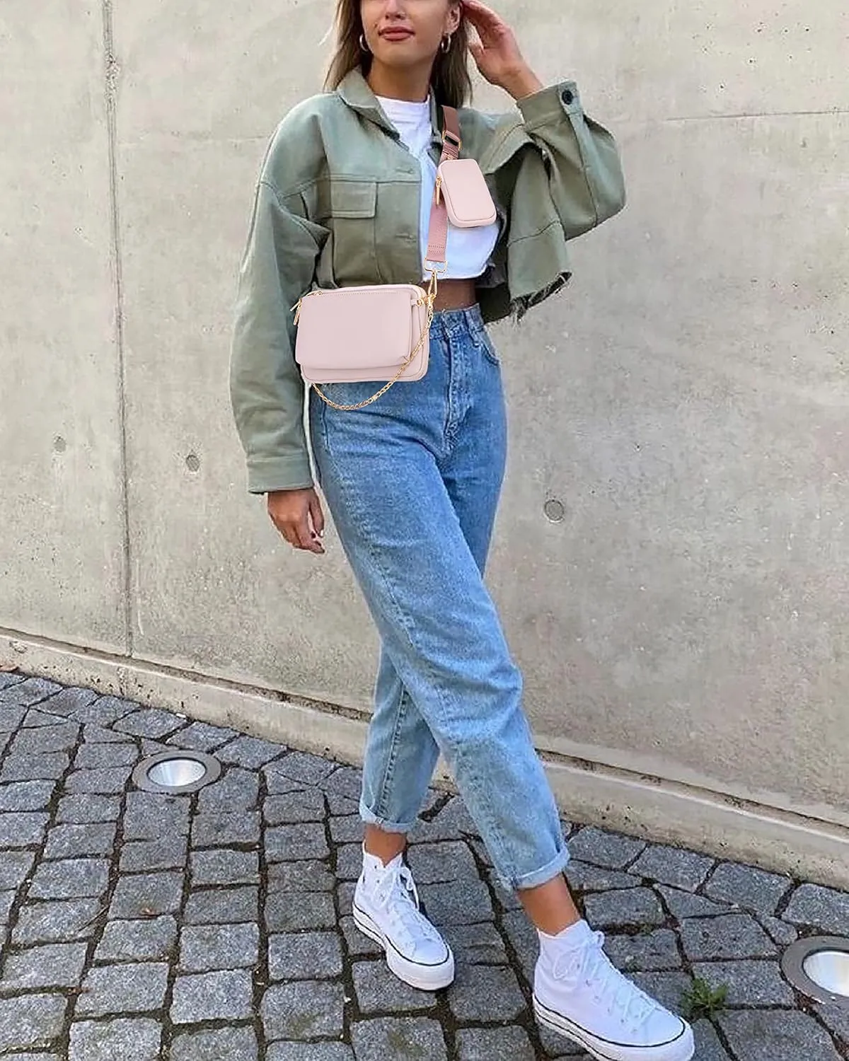 UTO Small Crossbody Bags for Women 3 in 1 Trendy Belt Purse Fashion Designer Mini Cute Sling Fanny Chest Pack