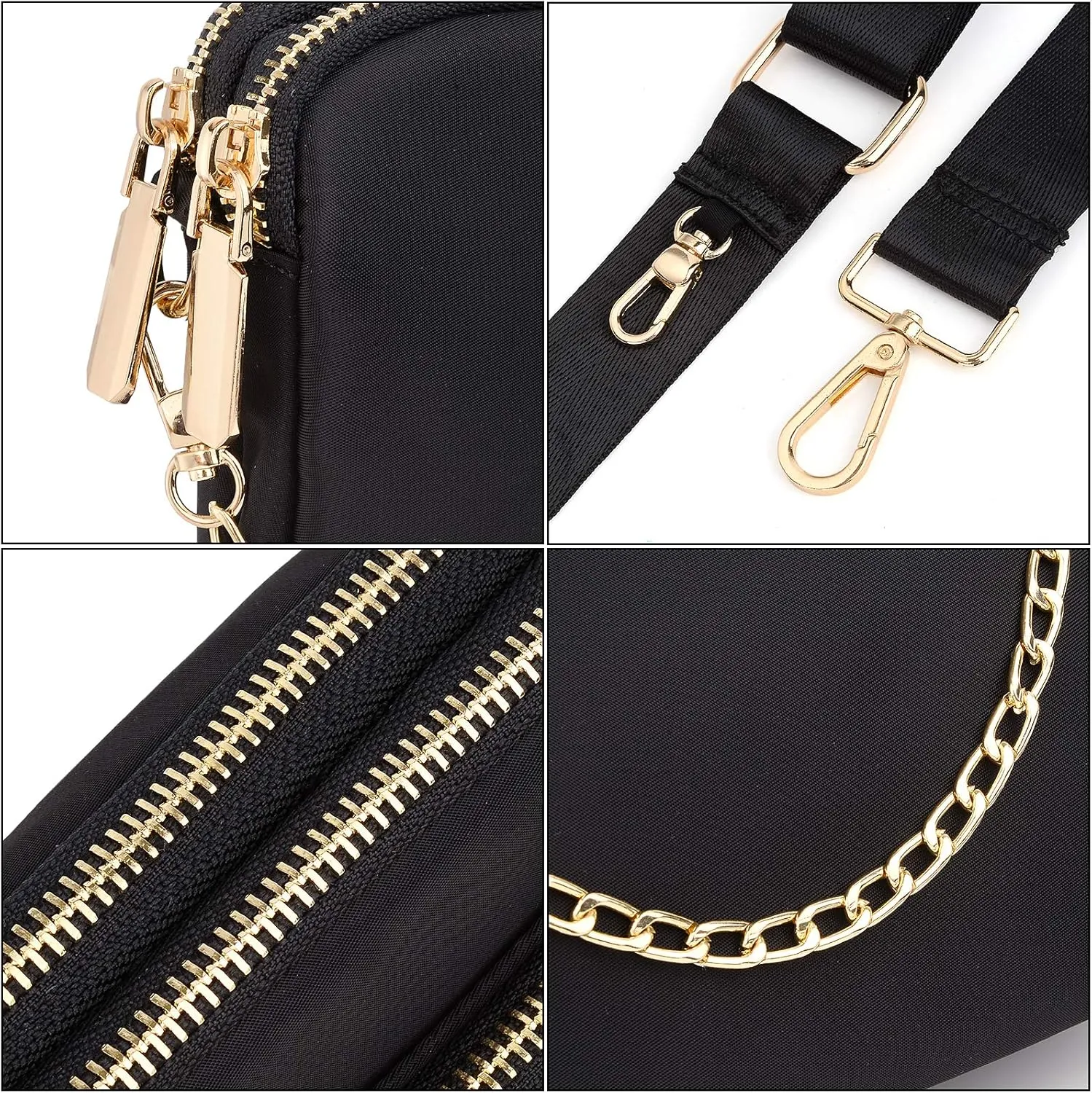 UTO Small Crossbody Bags for Women 3 in 1 Trendy Belt Purse Fashion Designer Mini Cute Sling Fanny Chest Pack