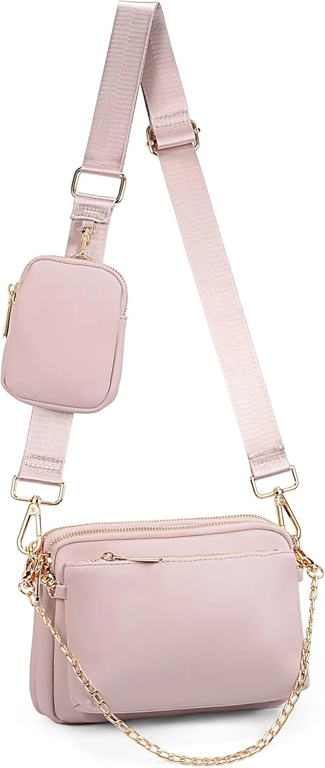 UTO Small Crossbody Bags for Women 3 in 1 Trendy Belt Purse Fashion Designer Mini Cute Sling Fanny Chest Pack