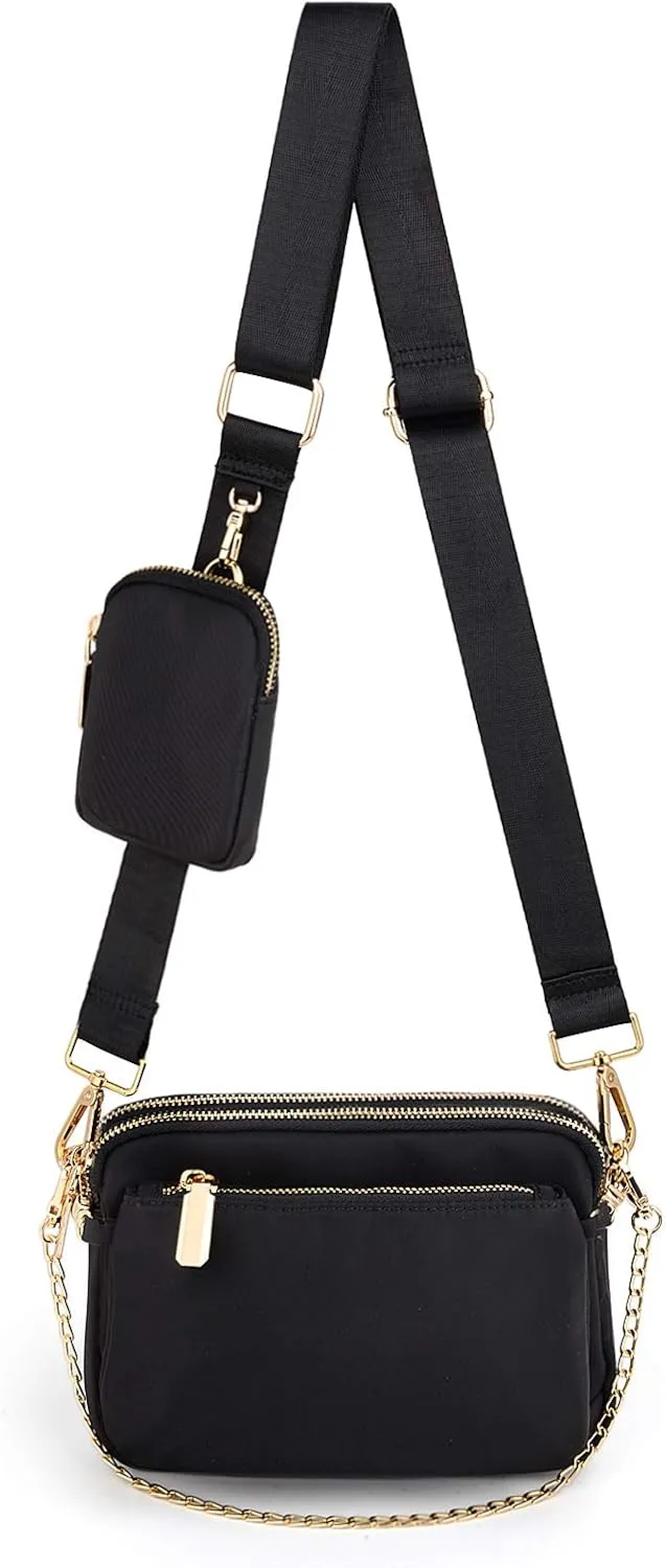 UTO Small Crossbody Bags for Women 3 in 1 Trendy Belt Purse Fashion Designer Mini Cute Sling Fanny Chest Pack