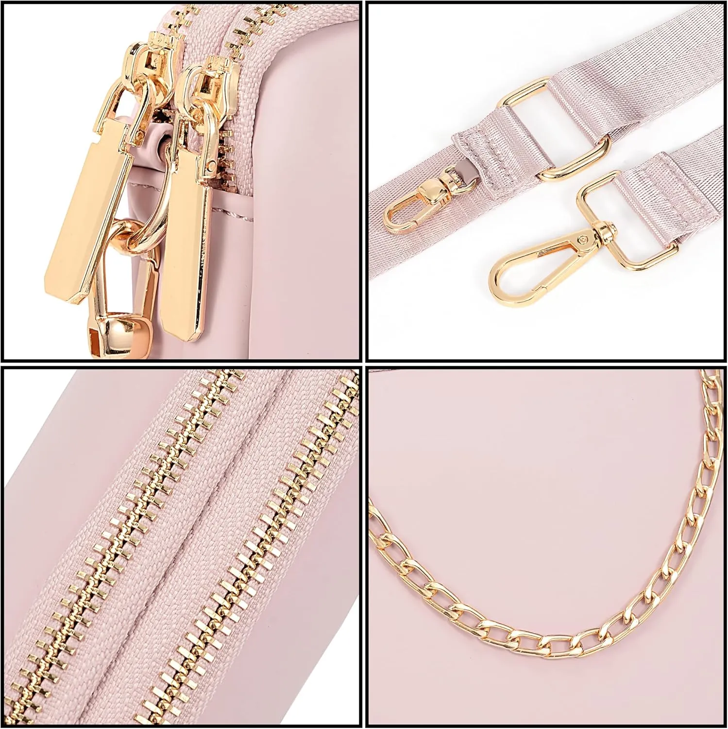 UTO Small Crossbody Bags for Women 3 in 1 Trendy Belt Purse Fashion Designer Mini Cute Sling Fanny Chest Pack