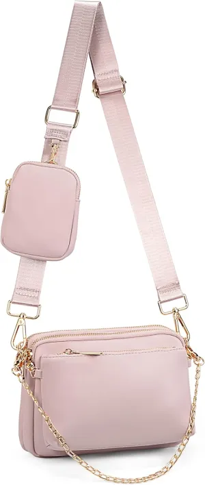 UTO Small Crossbody Bags for Women 3 in 1 Trendy Belt Purse Fashion Designer Mini Cute Sling Fanny Chest Pack