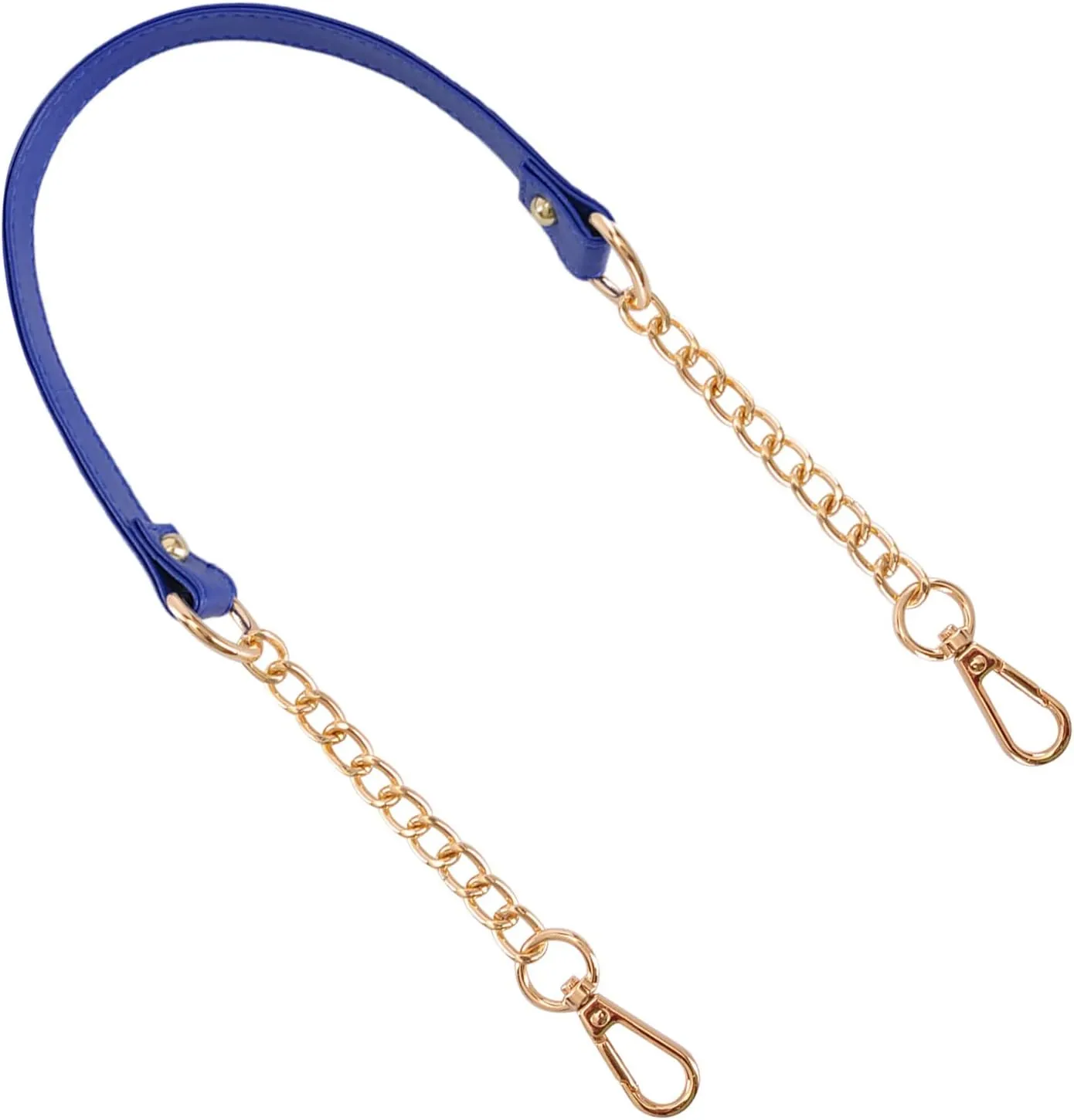 VanEnjoy 2PCS Microfiber Leather Purse Chain Handles Replacement for Shoulder Bag Handbag - 23.6x0.71(LxW) (Blue-Gold Metal)