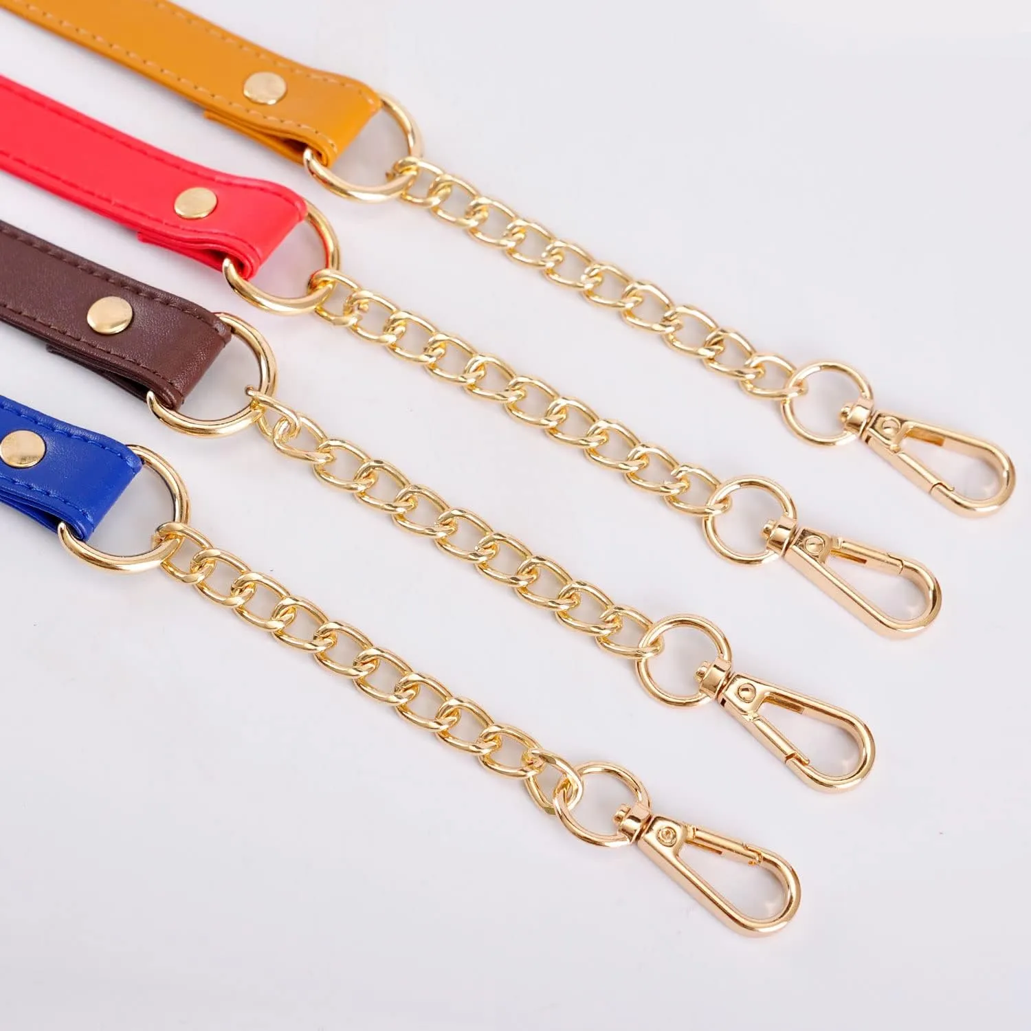 VanEnjoy 2PCS Microfiber Leather Purse Chain Handles Replacement for Shoulder Bag Handbag - 23.6x0.71(LxW) (Blue-Gold Metal)