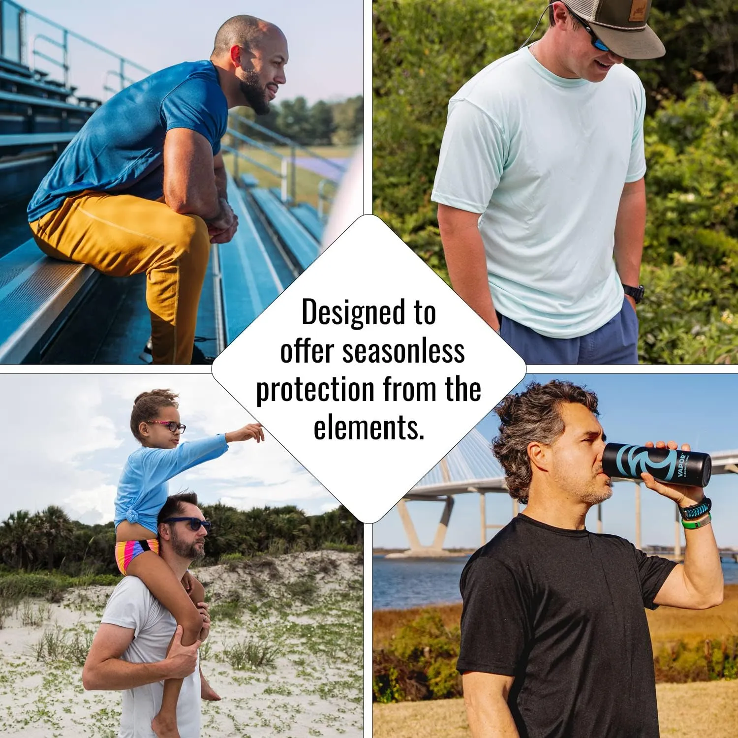 Vapor Apparel Men’s UPF 50  UV Sun Protection Short Sleeve Performance T-Shirt for Sports and Outdoor Lifestyle