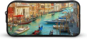 Venice Grand Canal Cute Pencil Case Box Fashion Pen Organizer Coin Pouch Makeup Bag with Zippered Office