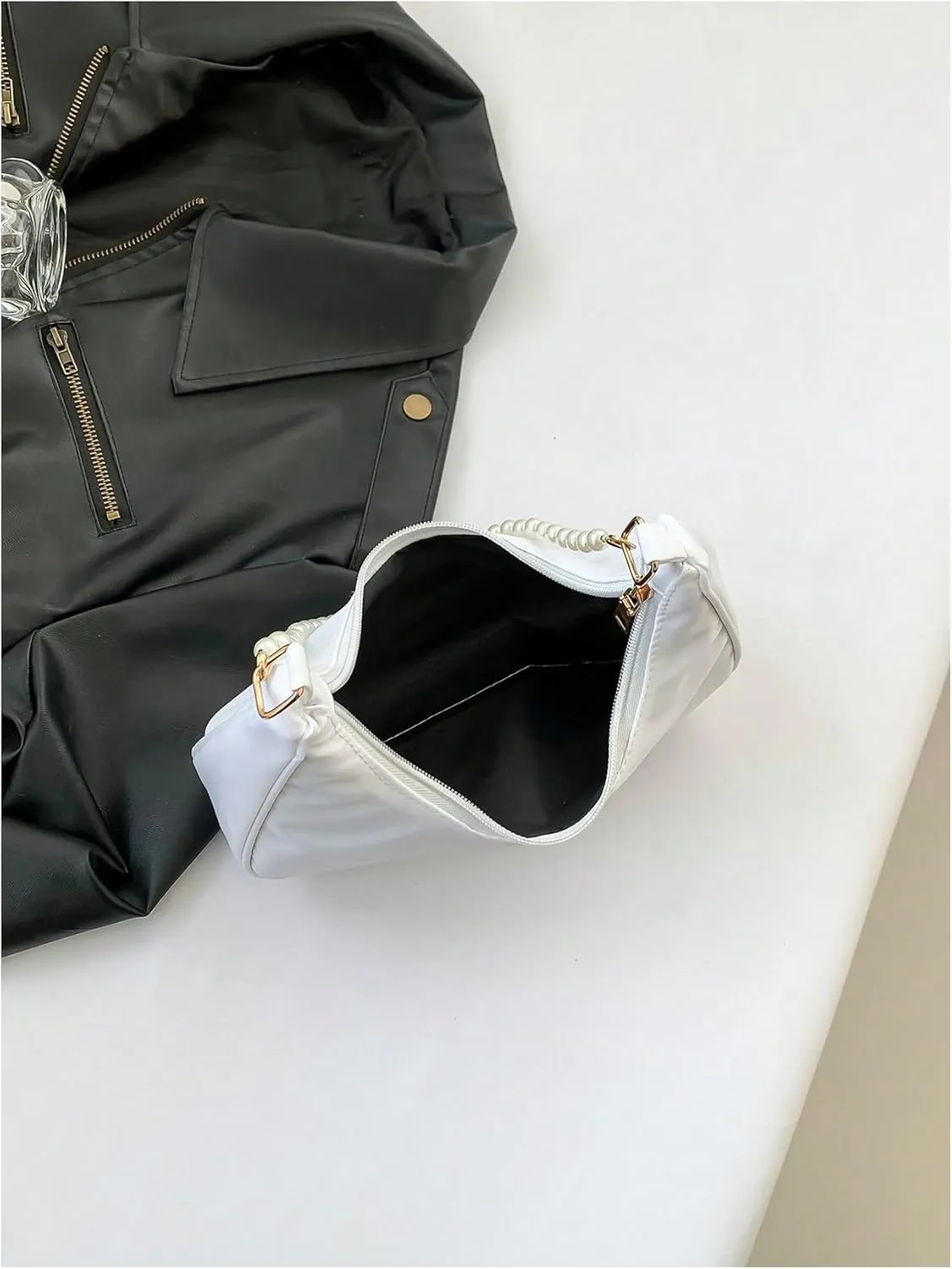 Verdusa Women's Pearl Top Handle Shoulder Handbag Floral Hobo Bag
