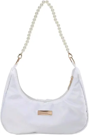 Verdusa Women's Pearl Top Handle Shoulder Handbag Floral Hobo Bag