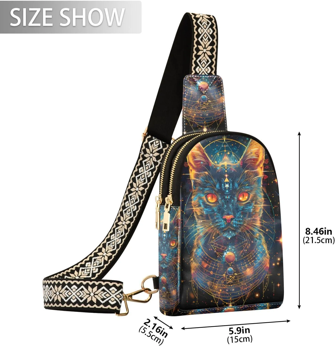 Vintage Rose Floral Leather Crossbody Sling Bag for Women - Chest & Waist Pack