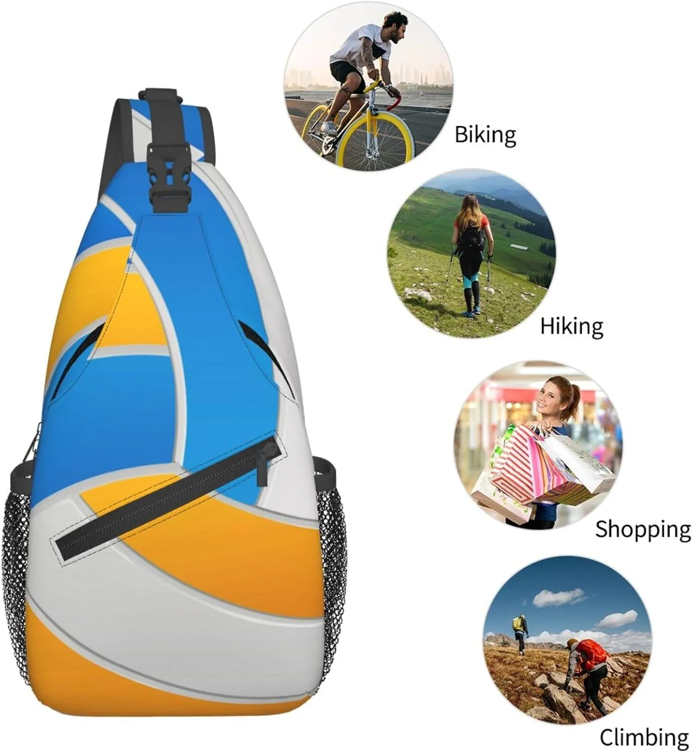 Volleyball Sling Backpack - Crossbody Shoulder Bag for Men & Women