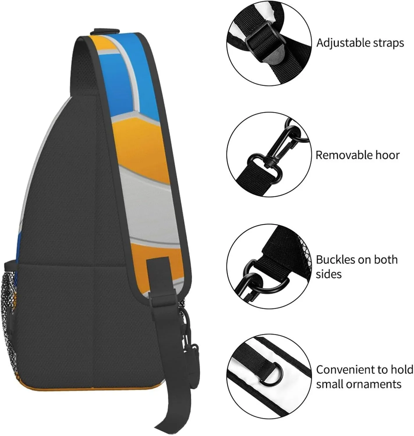 Volleyball Sling Backpack - Crossbody Shoulder Bag for Men & Women