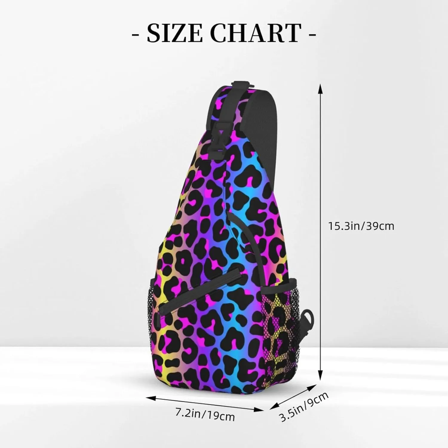VOOHDDY Leopard Neon Animal Print Sling Bag For Women Men Travel Hiking Backpack Crossbody Shoulder Chest Bags Casual Daypack Sport