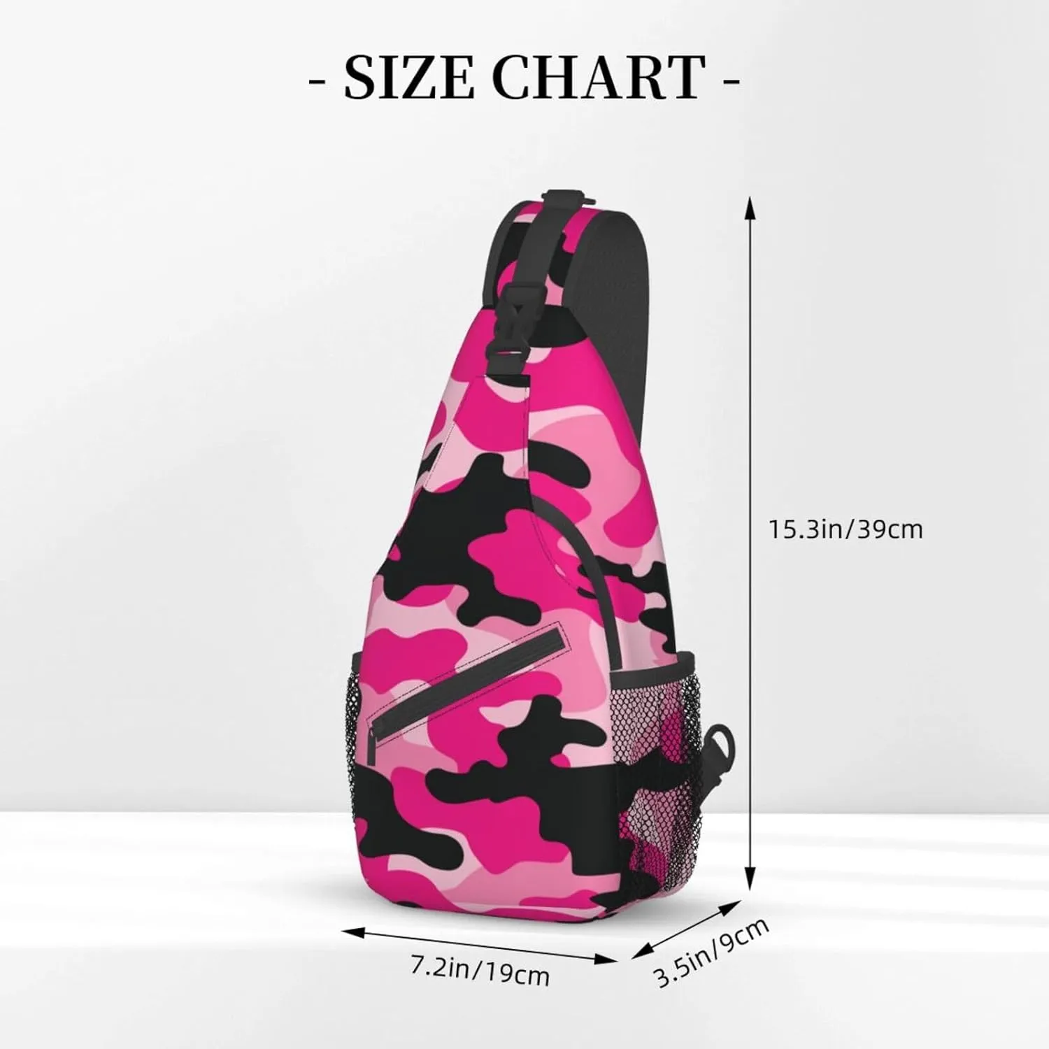 VOOHDDY Pink Black Camo Camouflage Sling Bag For Women Men Travel Hiking Backpack Crossbody Shoulder Chest Bags Casual Daypack Sport