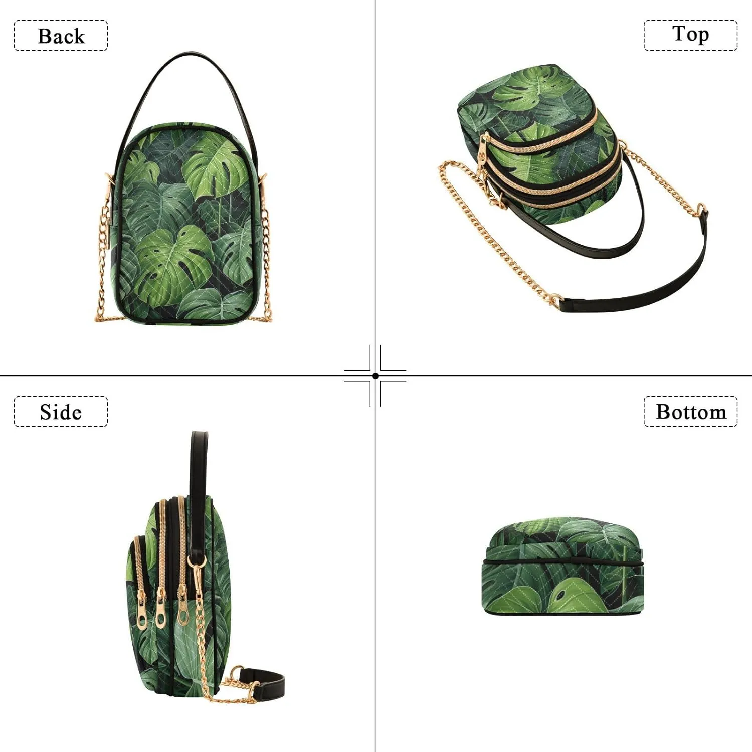 Walls Hand Painted Women's Crossbody Bag, Triple Compartment Crossbody Bag, Crossbody Purses for Women Travel