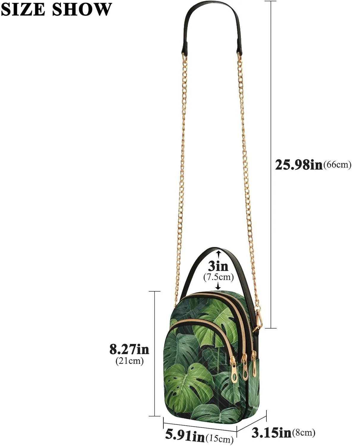 Walls Hand Painted Women's Crossbody Bag, Triple Compartment Crossbody Bag, Crossbody Purses for Women Travel