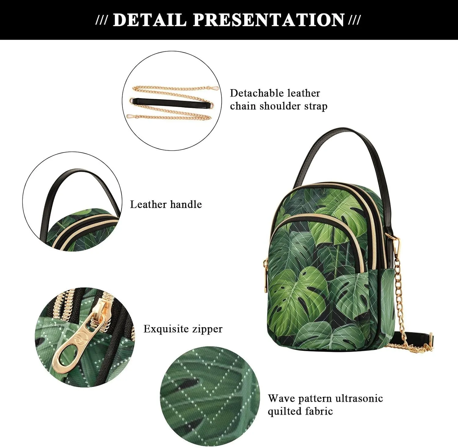 Walls Hand Painted Women's Crossbody Bag, Triple Compartment Crossbody Bag, Crossbody Purses for Women Travel
