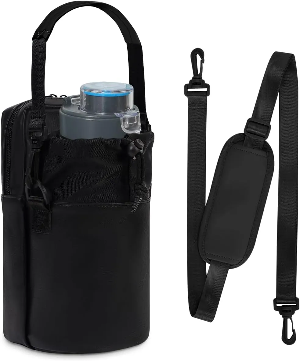 Wandering Nature Water Bottle Holder with Strap 32oz Insulated Water Bottle Carrier Sling Bag with Phone Pocket Water Bottle Pouch for Hiking Walking(Patent Pending)…
