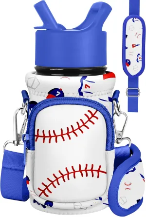 Water Bottle Carrier with Strap - Insulated Kids Water Bottle Holder for Boys Girls Bottle Bag for 10-18Oz