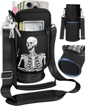 Water Bottle Holder Carrier Bag with Strap - Crossbody Sling for Walking with Phone Pocket Insulated for 32 24 oz