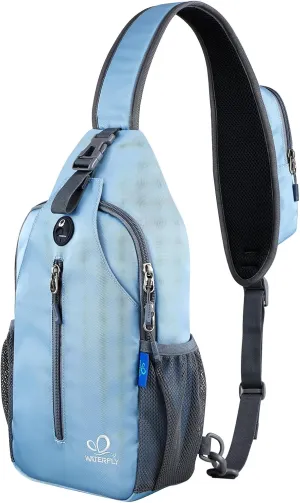 WATERFLY Crossbody Sling Backpack Sling Bag Travel Hiking Chest Bag Daypack
