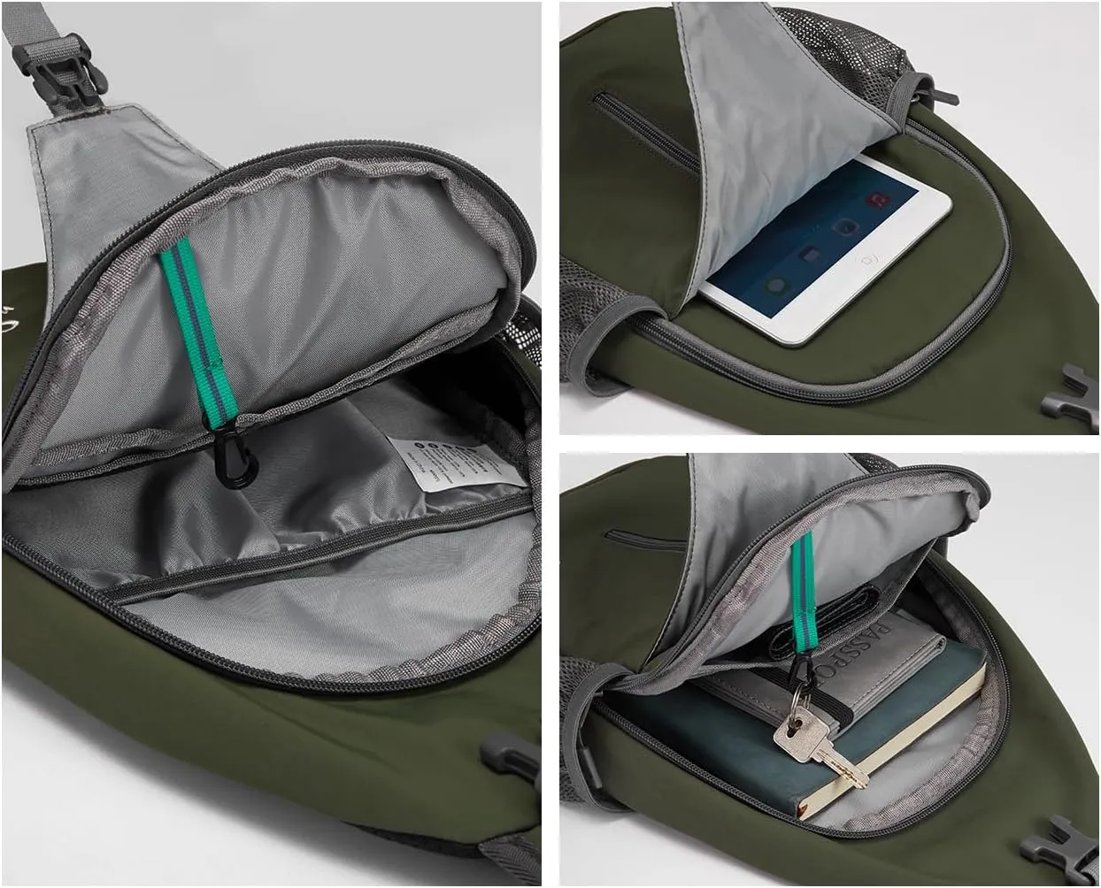 WATERFLY Crossbody Sling Backpack Sling Bag Travel Hiking Chest Bag Daypack