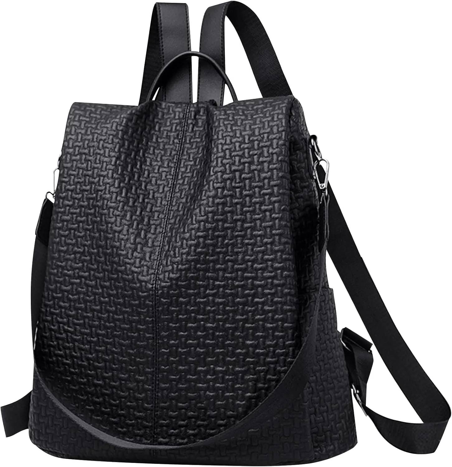 Wesoke Small Women's Backpack, Anti Theft Fashion Waterproof PU Leather Travel Backpack for Ladies, Lightweight Daily Shoulder Bag Handbag, Black