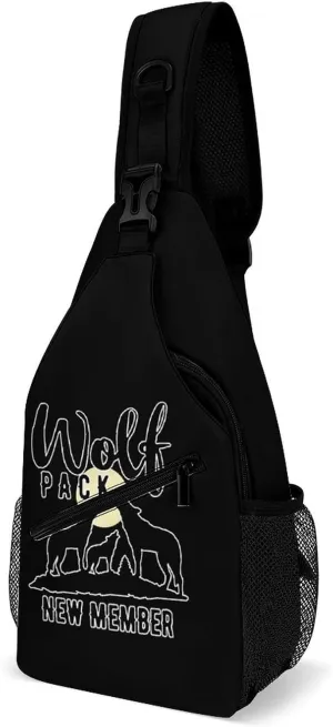 Wolf Pack New Member Casual Sling Bag Backpack Travel Shoulder Chest Crossbody Bags Adjustable Daypack Unisex